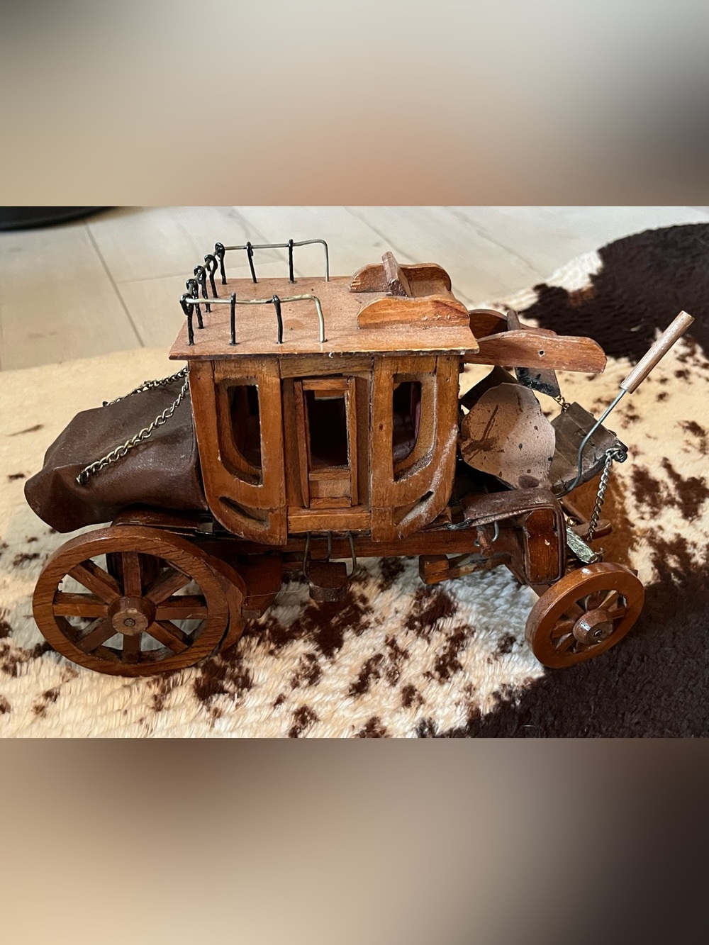 Stanley Brown Wooden Decorative Carriage Accent